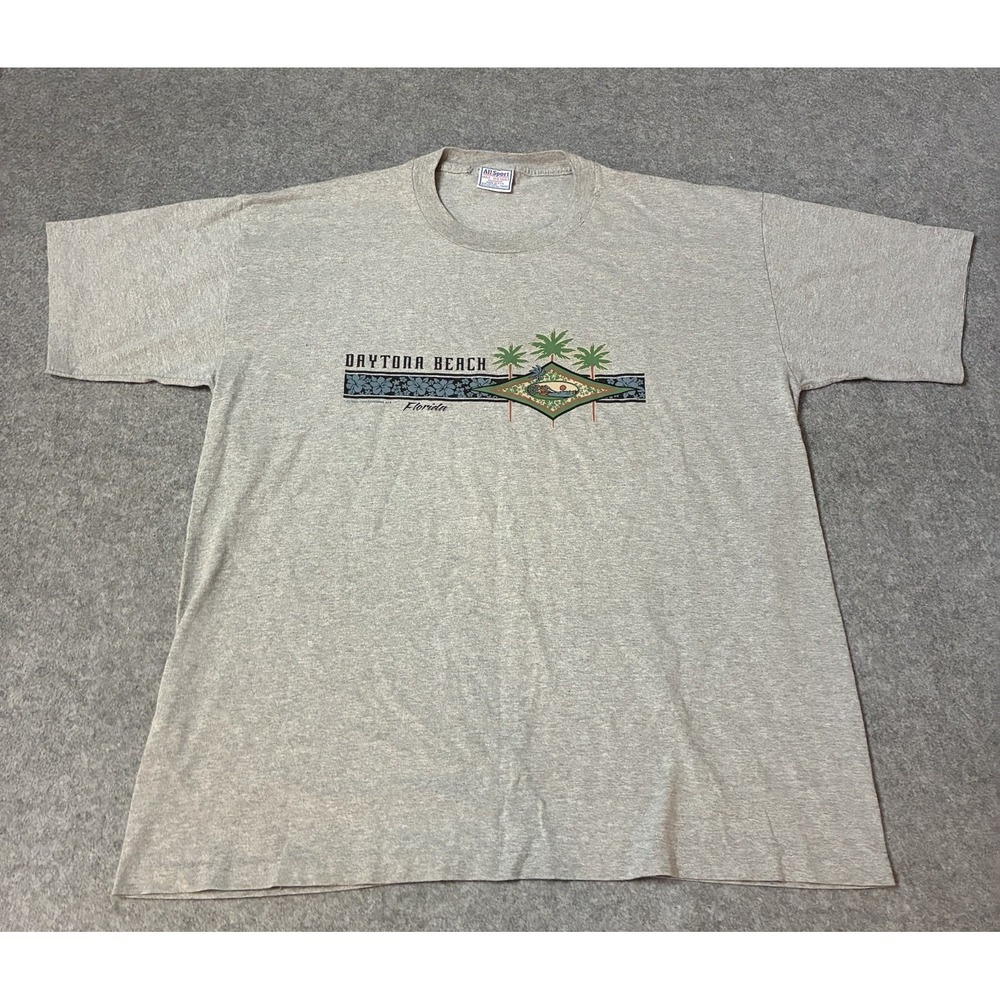Vintage 90s Daytona Beach Florida T Shirt XL All Sport USA 1999 Surf Skate Y2K
